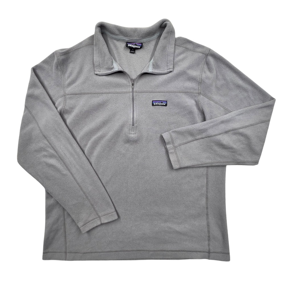 Patagonia Micro D 1/4 Zip Fleece Pullover 26176 Feather Gray Mens XL